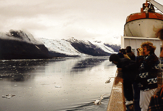 View of glaciers from port side of ship