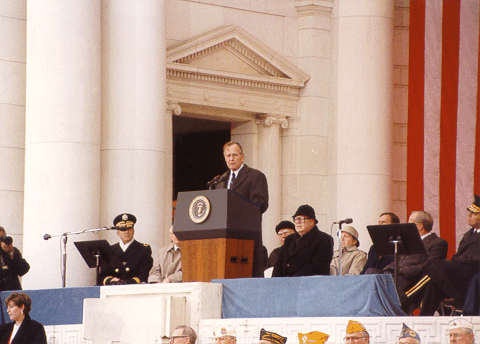 President bush at Arlington National Cemetary